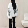 ZVAQS Natural Raccoon Fur Coat Women Winter Luxury Clothes White V Neck Fur Jacket Old Money Style Outerwears 2024 шуба женская