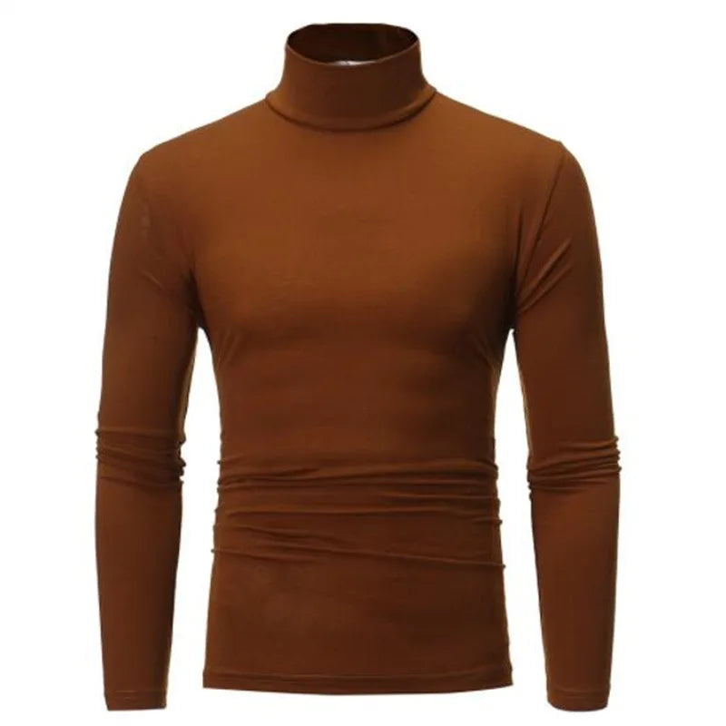 High Neck Slim FitElastic Long Sleeve Pullover Thermal Tops