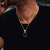 Stylish Mens Geometric Square Necklaces,Black Enamel Rectangle Pendant with Rope Box Chain Collar,Trendy Jewelry Gifts