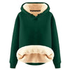 Plush Hooded Pullover For Women Fall And Winter Warm Hoodie Casual Solid Color Hoodies Round Neck Long Sleeves Female Fleece