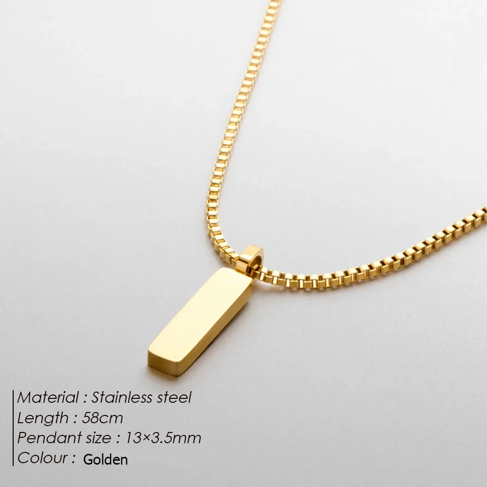 Men's stainless steel jewelry golden pendant Cuban chain necklace waterproof and non fading quality jewelry sold directly