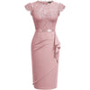 New Women's Lace With Patchwork Waist CinChing One Step Skirt And Small Dress