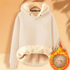 Velvet Warm Hoodies For Women Winter Tops Y2K Clothing Casual Hooded Sweatshirt Ladies Solid Color Long Sleeved Plush Pullover