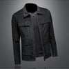 Minglu Spring Autumn Faux Leather Men's Jackets Luxury Long Sleeve Solid Color Zipper Casual Motorcycle Male Overcoats Man Coats