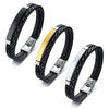 2024 Trendy Men Leatherwear Weave Bracelet Leisure Color Contrast Stainless Steel Bangle