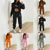 Fashion Winter Women Cotton Jogger Tracksuit Sweatpants And Hoodie Set And Letter Print Leisure Suit Three-Piece Set