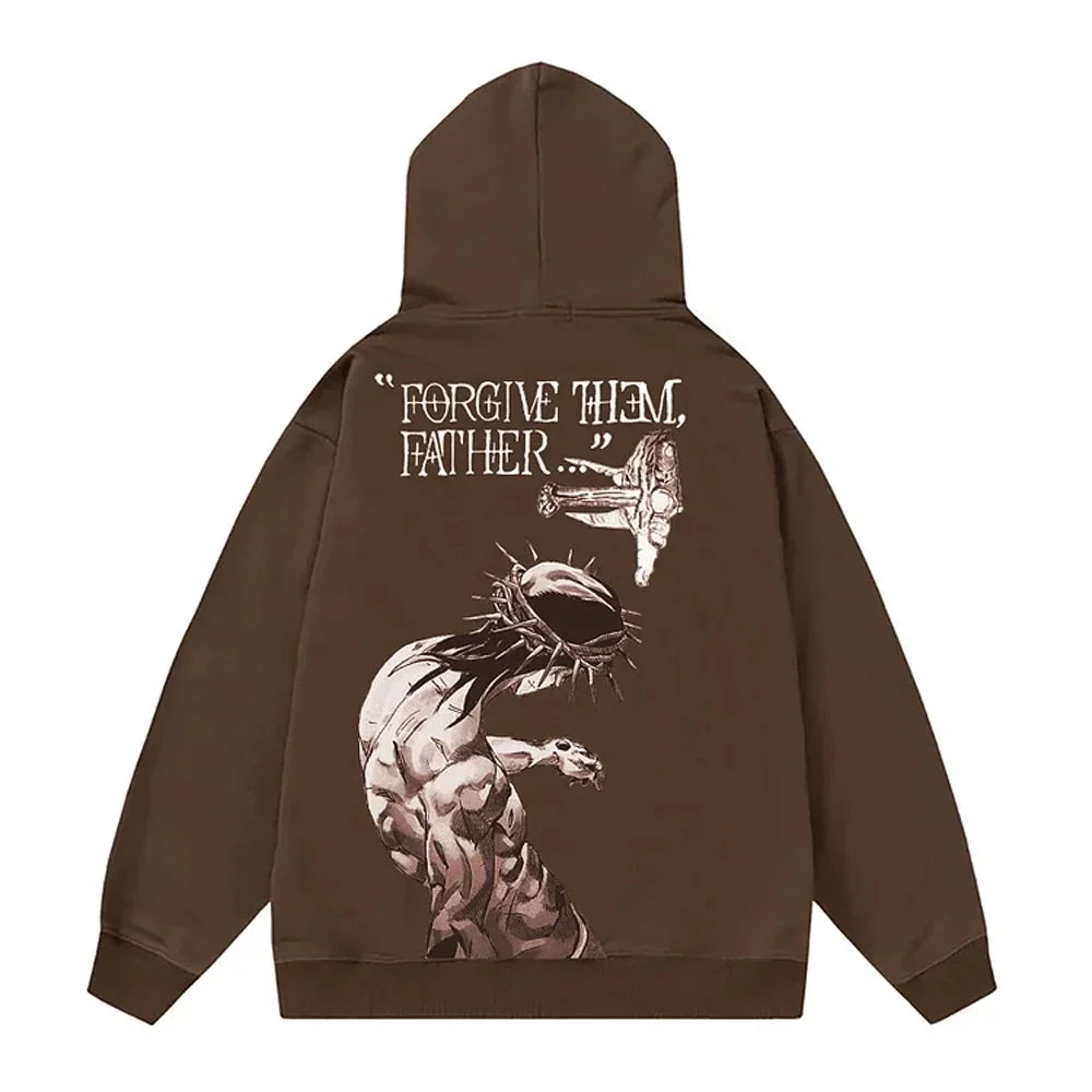 Men's Forgive Them Father Bible Verse printed hoodie Fall/Winter Adult Children's street wear hoodie casual loose unisgender