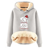 Thickened Fleece-Lined Hooded Sweatshirt Christmas Style Loose Fit Warm Pullover Trendy Brand Ins Wool LSS04 Crew Neck Hoodies