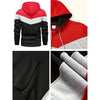 Autumn Winter Trend Mens Tracksuit Tricolor Striped Hoodies and Black Sweatpants High Quality Male Daily Casual Sport Hooded Set