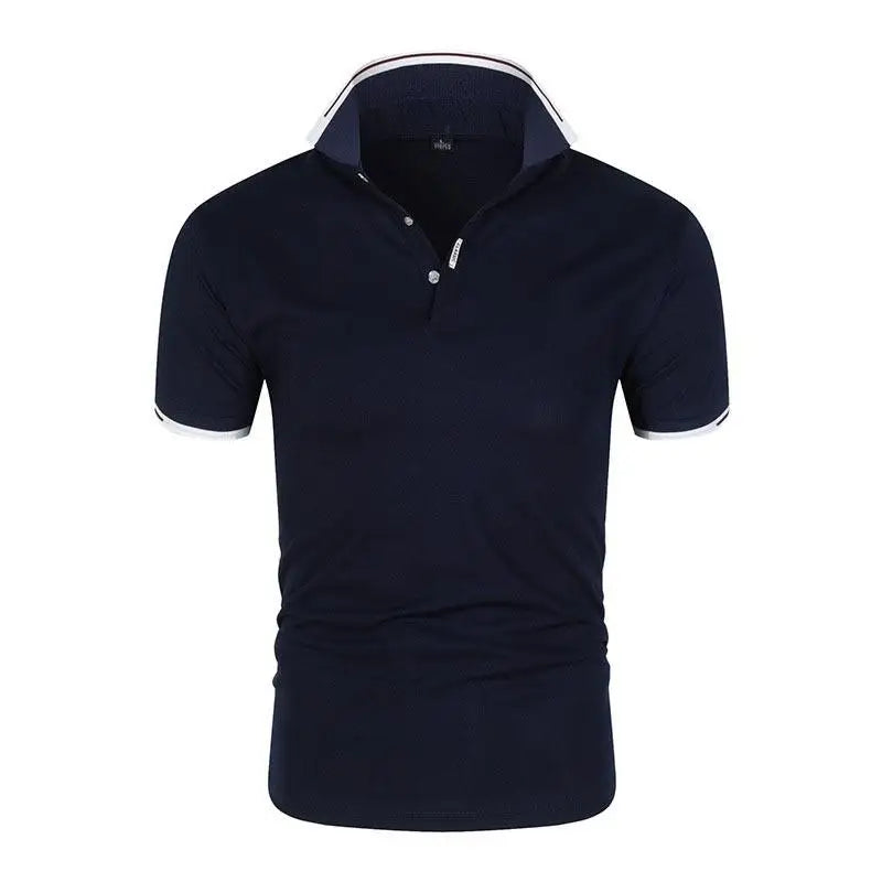 Casual Breathable Comfortable Polo Shirt Men's Solid Color High Quality Short Sleeve T-Shirt ﻿