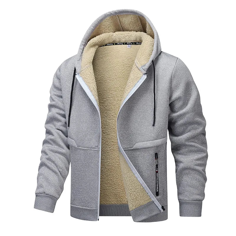 leisure man's cashmere thickened zipper cardigan