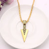 Punk Arrow Shape Necklace For Men Gold Color Alloy Arrow Pendant Party Jewelry Gift Retro Personality Long Chain Necklaces