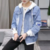 Trendy Denim Jacket Unisex Casual Hooded Spring Autumn Fashion European Style Versatile Brand Men's Loose Fit Border Crossing