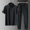 Polo Ice Silk Suit Men's Casual Relaxed