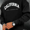 California Printed Men's Long Sleeved Sweatshirt Outdoor Sports Fashion Round Neck Hoodless Sweatshirt Casual Oversized Hoodies