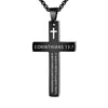 1PC 304L Stainless Steel Bible Verse Necklace for Men Jesus Cross Necklace Men Spiritual Jewelry