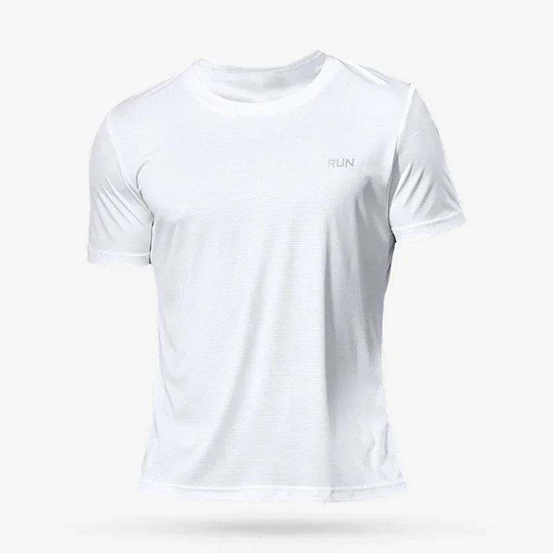 Men Short Sleeve White Tops Shirts Breathable Casual Soild t-Shirts Tee Man Quick Dry Ice Silk Running Gym t Shirt Male Clothes