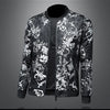 Minglu Stand Collar Men's Jackets High Quality Long Sleeve Floral Jacquard Zipper Casual Male Coats Fashion Man Outerwear 5XL