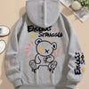 Street men's and women's sweatshirts endless struggle graffiti bear printed hoodie loose pullover sweatshirt casual