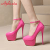 Disco Dance Pumps Women 5.5cm Platform Girding Buckle 16cm Super High Thin Heels