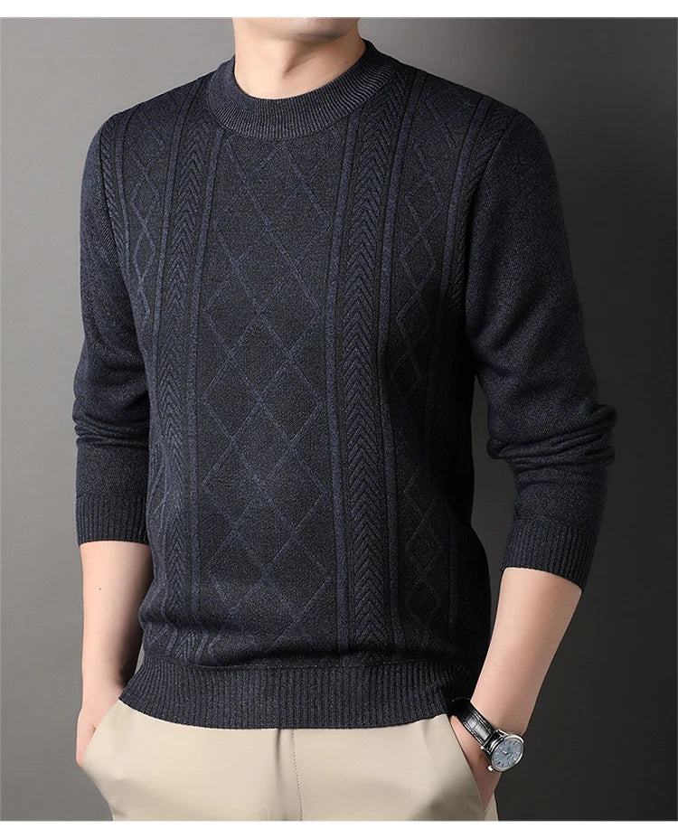 Man Solid Color New Autumn Winter Warm Fashion Sweater Casual And Comfortable Soft Sweater