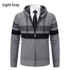 new men's autumn and winter sweater coat trend color matching hooded sweater