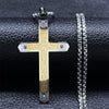 Bible Verse Cross Chain Necklace for Women Men Stainless Steel Spanish Our Father Medal Lord's Prayer Jewelry collier N2037