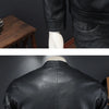 Minglu Stand Collar Spring Autumn Men's Jackets Luxury Solid Color Zipper Biker Male Coats Fashion Faux Leather Man Overcoat 4XL