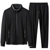 Top + pants Autumn and winter high-end boutique plus cashmere men's hoodie set, stand collar large size leisure sports two-piece