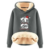 Thickened Fleece-Lined Hooded Sweatshirt Christmas Style Loose Fit Warm Pullover Trendy Brand Ins Wool LSS04 Crew Neck Hoodies