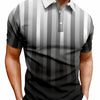 Vertical Striped Print Men's Shirts Men's Clothing Lapel Polo Shirt for Men Mens Clothing Mens Polo Shirts Simple Striped Tops