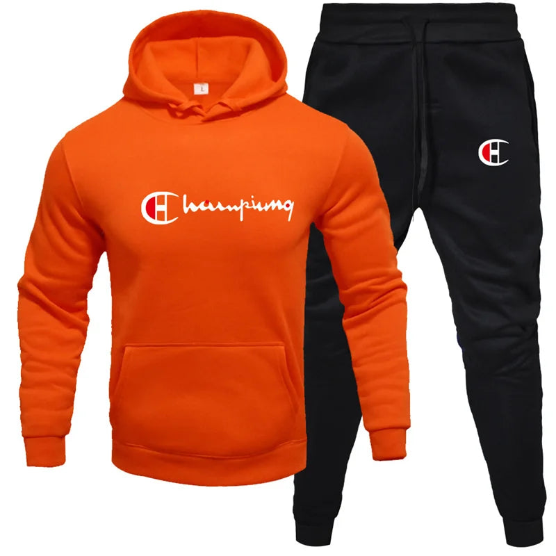 Men's and Women's Sportswear Top and Long Pants Set Round Neck Shirt Casual New Male Sport Hoodies Running Sportswear