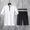 Ice Silk Short Sleeve T-shirt For Men Casual Relaxed Comfortable Breathable Large Size Two-Piece Set 7XL