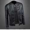 Minglu Stand Collar Spring Autumn Men's Jackets Luxury Solid Color Zipper Biker Male Coats Fashion Faux Leather Man Overcoat 4XL