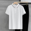 New Fashion Print Polo Shirt Men Korean Fashion Clothing White short Sleeve Casual Fit Slim Man Polo T Shirt Button Collar Tops