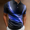 Polo Shirt Fashion Men'S Gradient Line Summer Short Sleeved T-Shirt Casual Daily Lapel Topt-Shirt Striped T-Shirt Men'S Clothing