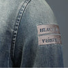 ABOORUN Men Denim Jackets Fashion Eagle Embroidery Jean Coats High Quality Outerwear for Male