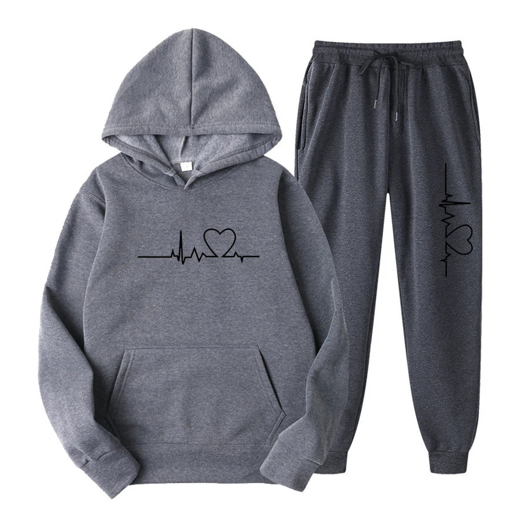 Autumn And Winter Fashion Brand Men Tracksuit New Men's Hoodies + Sweatpants Two Piece Suit Hooded Casual Sets Male Clothes