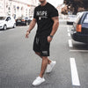 Simple Men's T-shirt and Shorts 2-piece Set Fashion Street Leisure Comfortable and Breathable Short Sleeve Set