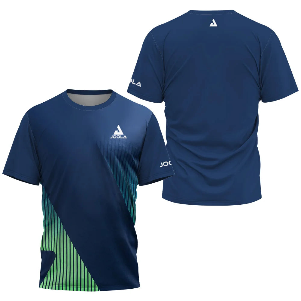 monogram print Men's badminton Tennis brand Quick dry short sleeve men's Tops sports T-shirt