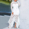 Ladies Elegant Lace Maxi Dress Women Wedding Evening Party  Bodycon Long Sleeve Dresses Plus Size Fashion