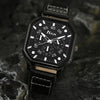 Alloy Quartz Bracelets Casual Leather Strap Cool Black