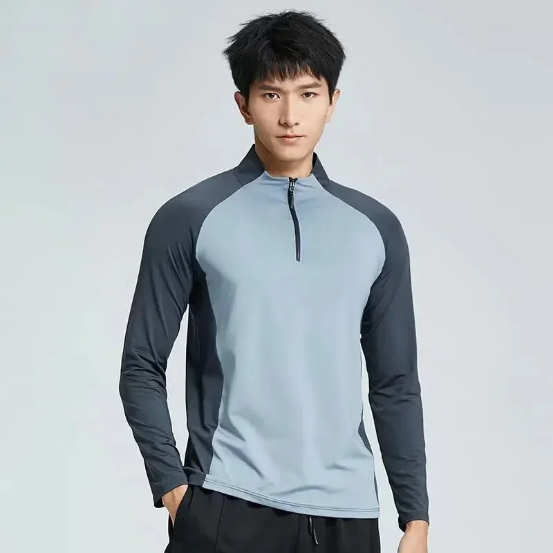 Mens Sports T-Shirt Sportswear Long Sleeve Running Gym Clothing Fitness Golf Rashguard Quick Dry Compression Shirt