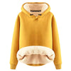 Plush Hooded Pullover For Women Fall And Winter Warm Hoodie Casual Solid Color Hoodies Round Neck Long Sleeves Female Fleece