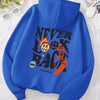 Never Look Back Creative Smile Skull Hoodies Men Women Warm Comfortable Sweatshirt Loose Hip Hop Street Clothes Loose Hoody