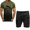 sportswear fitness set running suit casual T-shirt+shorts set breathable jogging sportswear 2-piece set for men