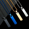 Simple Trendy Clavicle Chain Men Rectangle Bar Geometric Pendant Necklace Fashion Jewelry Decoration Accessories