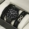 Alloy Quartz Bracelets Casual Leather Strap Cool Black