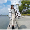 MAOMAOKONG Winter Women Real Fur Coat Fox Fur Liner Warm Jacket With Natural Fur Collar Silver Fox Big Collar Long Parkas