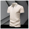 POLO shirt men's summer fashion ice silk quick drying short sleeved T-shirt solid color loose business collar pure cotton top